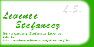 levente stefanecz business card